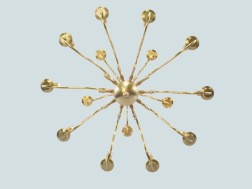 ROTTERDAM 15 ARMED CHANDELIER - Brass chandelier by Patinas Lighting - view 3